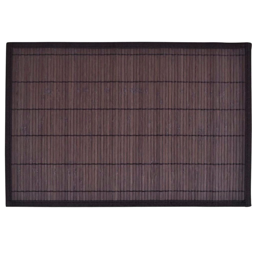 6 Bambus-Platzdeckchen 30 x 45 cm Dunkelbraun