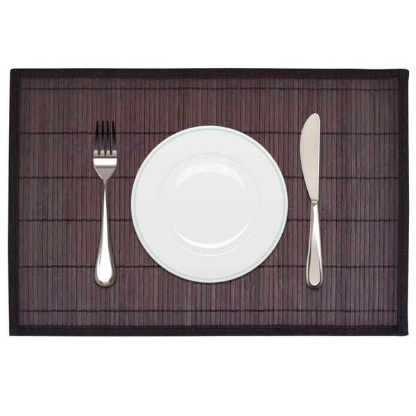 Bambus Platzdeckchen Dunkelbraun, 6er-Set