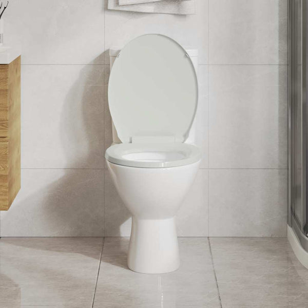 Toilettensitz mit Absenkautomatik Weiß Oval