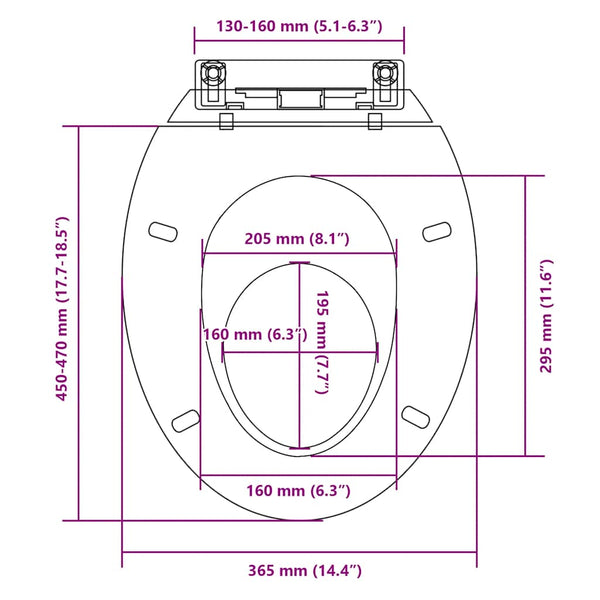 Toilettensitz mit Absenkautomatik Weiß Oval