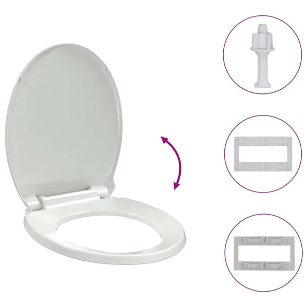 Toilettensitz mit Absenkautomatik Weiß Oval