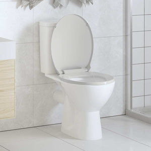 Toilettensitz mit Absenkautomatik Weiß Oval
