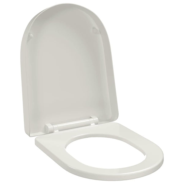 Toilettensitz mit Absenkautomatik Weiß Quadratisch