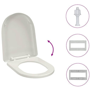Toilettensitz mit Absenkautomatik Weiß Quadratisch