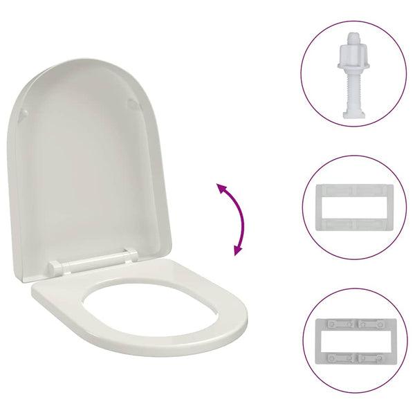 Toilettensitz mit Absenkautomatik Weiß Quadratisch