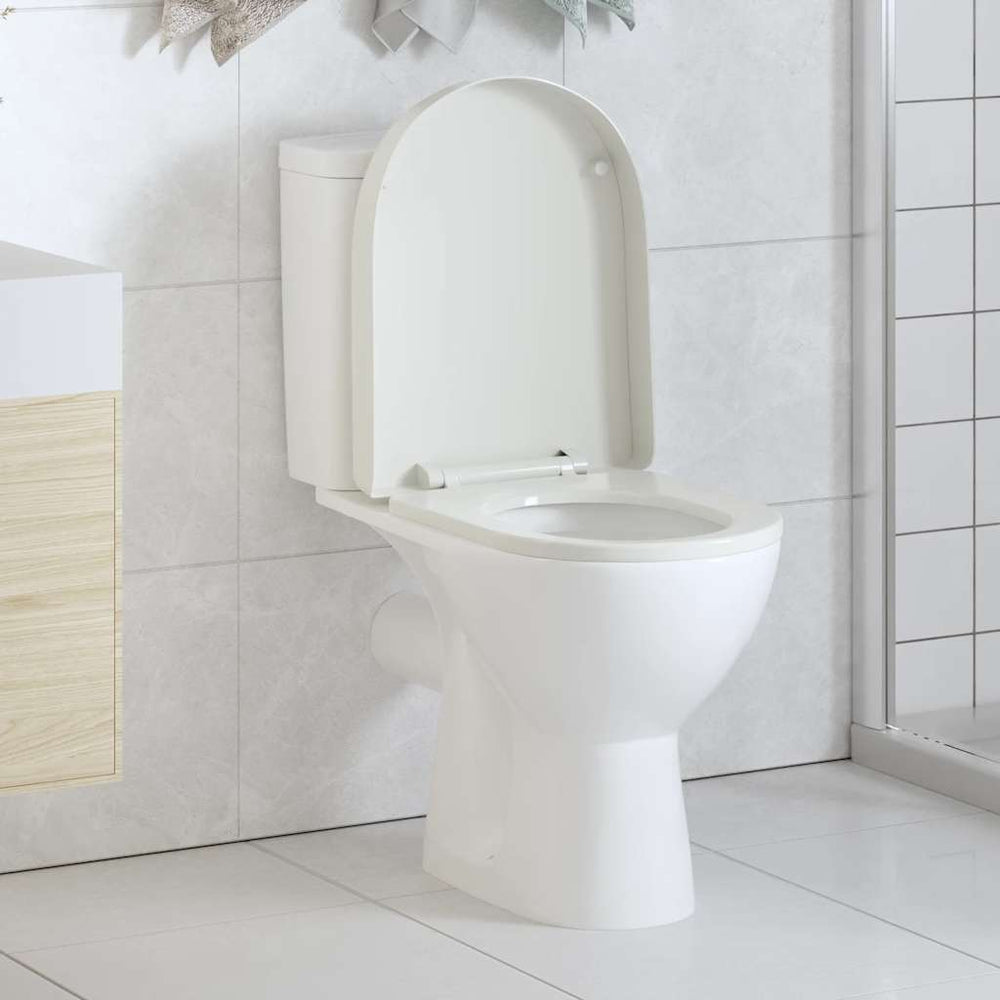 Toilettensitz mit Absenkautomatik Weiß Quadratisch