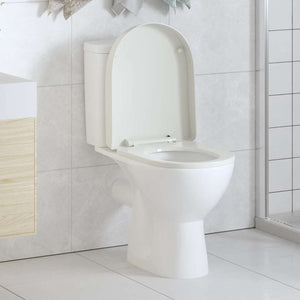 Toilettensitz mit Absenkautomatik Weiß Quadratisch