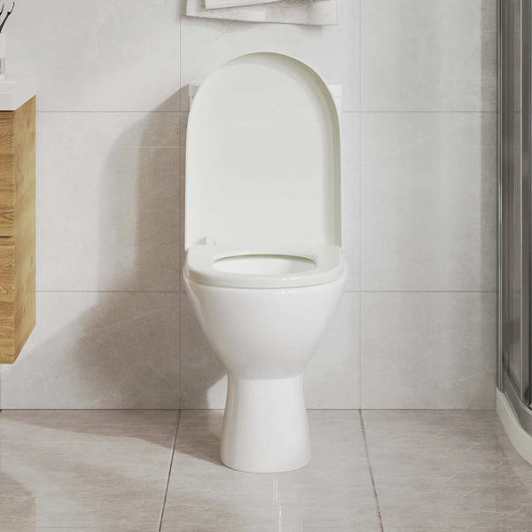 Toilettensitz mit Absenkautomatik und Quick-Release Weiß Eckig