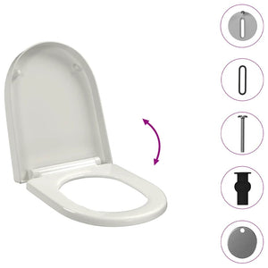 Toilettensitz mit Absenkautomatik und Quick-Release Weiß Eckig