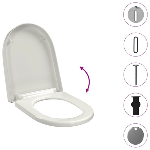 Toilettensitz mit Absenkautomatik und Quick-Release Weiß Eckig