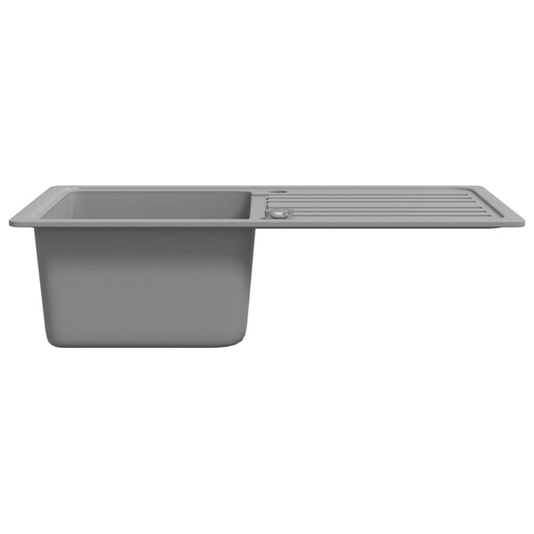 Granite Sink with Drainer Reversible Grey