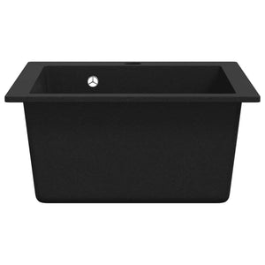 Granitspüle Einzelbecken Schwarz