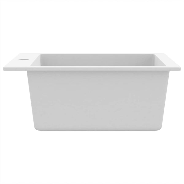 vidaXL Granite Sink Single Bowl White