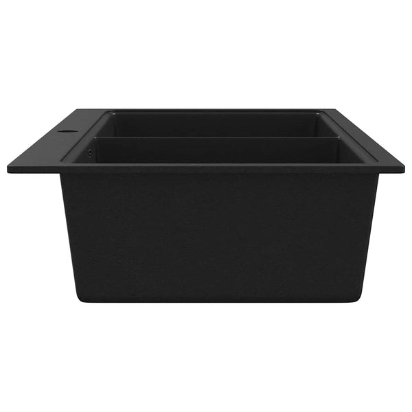 Granitspüle Doppelbecken Schwarz