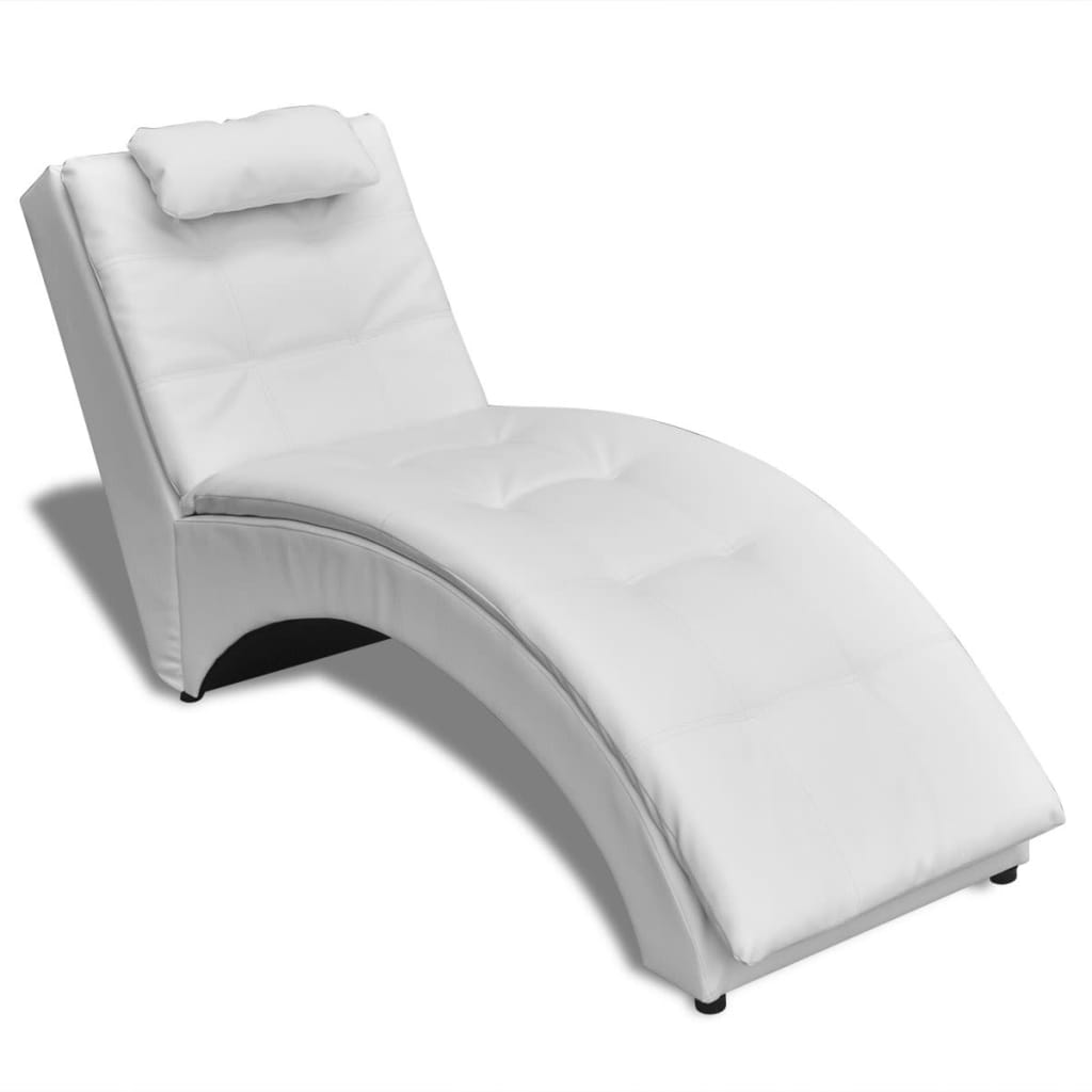 Weiße Kunstleder Chaiselongue mit Kissen