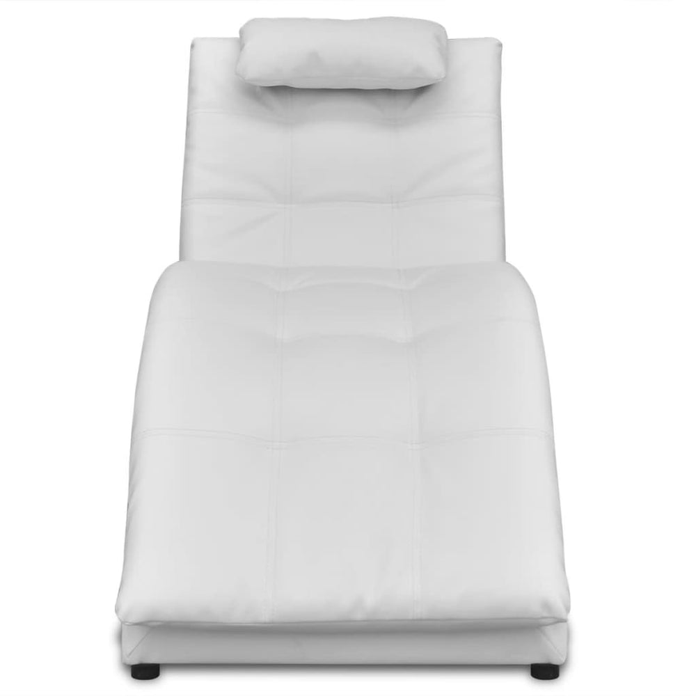 Weiße Kunstleder Chaiselongue mit Kissen