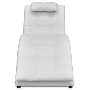 Weiße Kunstleder Chaiselongue mit Kissen