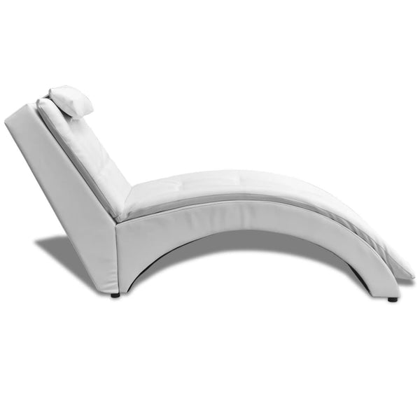 Weiße Kunstleder Chaiselongue mit Kissen