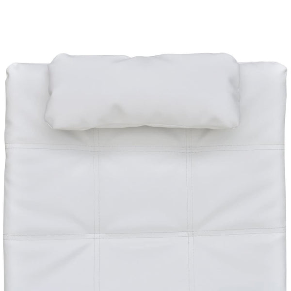 Weiße Kunstleder Chaiselongue mit Kissen