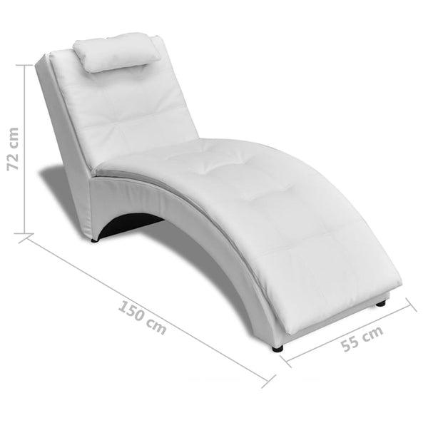 Weiße Kunstleder Chaiselongue mit Kissen