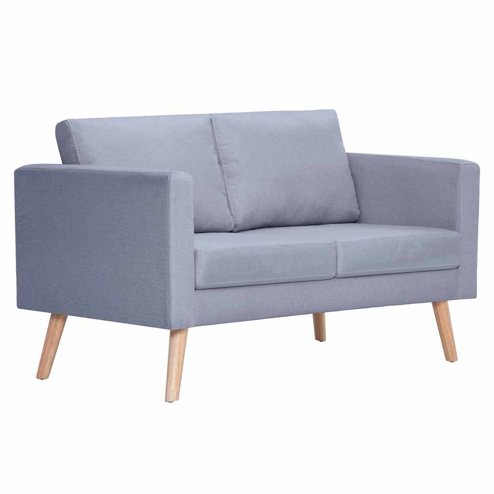 2-Sitzer Sofa Hellgrau Stoff