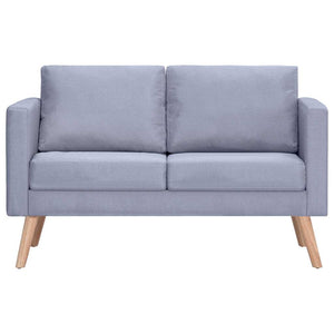 2-Sitzer Sofa Hellgrau Stoff