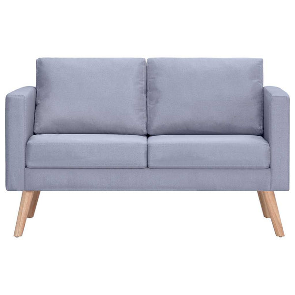 2-Sitzer Sofa Hellgrau Stoff
