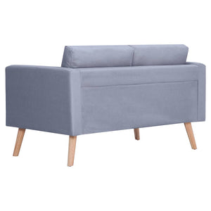 2-Sitzer Sofa Hellgrau Stoff