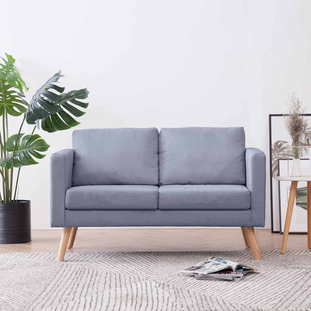 2-Sitzer Sofa Hellgrau Stoff