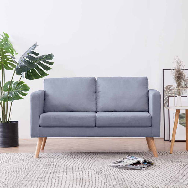 2-Sitzer Sofa Hellgrau Stoff