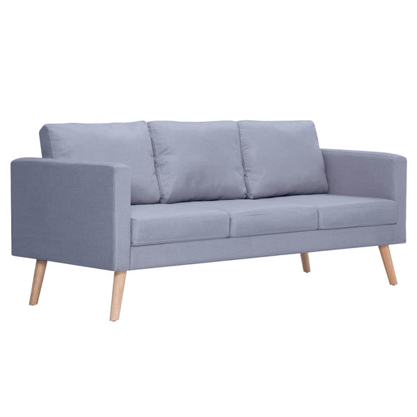 3-Sitzer Sofa Hellgrau Stoff