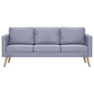 Sofa 3-Sitzer Stoff Hellgrau