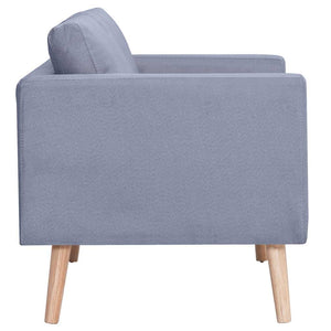 3-Sitzer Sofa Hellgrau Stoff