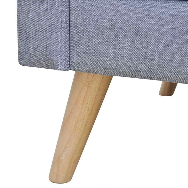 3-Sitzer Sofa Hellgrau Stoff