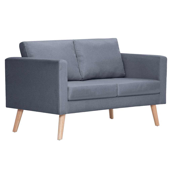 2-Sitzer Sofa Dunkelgrau Stoff