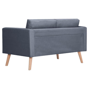 Sofa 2-Sitzer Stoff Dunkelgrau