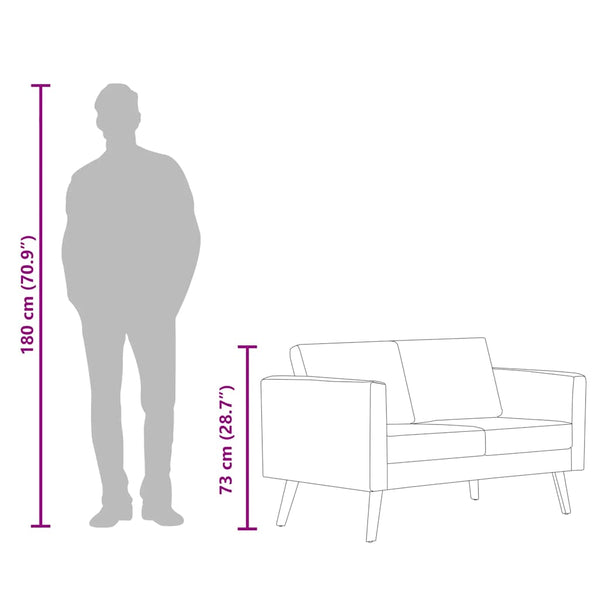 2-Sitzer Sofa Dunkelgrau Stoff