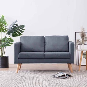 2-Sitzer Sofa Dunkelgrau Stoff