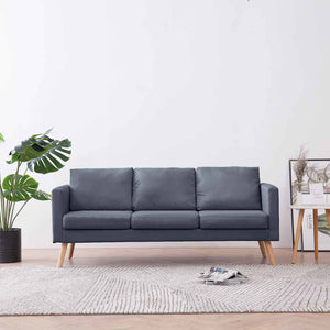 3-Sitzer Sofa Dunkelgrau Stoff