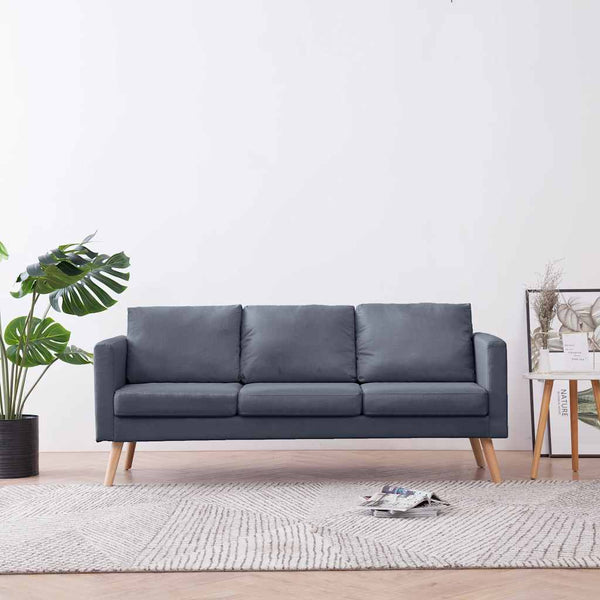 3-Sitzer Sofa Dunkelgrau Stoff