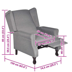 vidaXL Armchair Grey Fabric