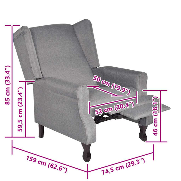 vidaXL Armchair Grey Fabric