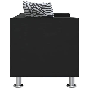 2-Sitzer-Sofa Kunstleder Schwarz