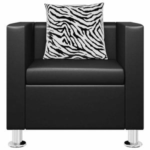 Sessel Schwarz Kunstleder