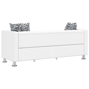 3-Sitzer Sofa Kunstleder Weiß
