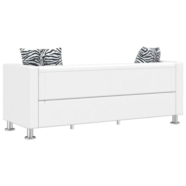 3-Sitzer Sofa Kunstleder Weiß