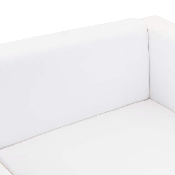 Sofa 3-Sitzer Kunstleder Weiß