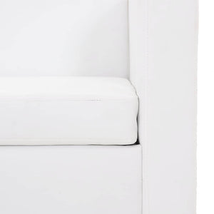 3-Sitzer Sofa Kunstleder Weiß