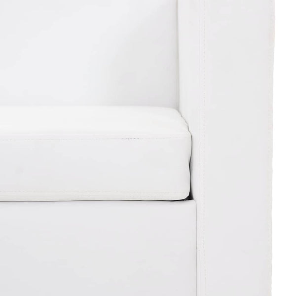 3-Sitzer Sofa Kunstleder Weiß