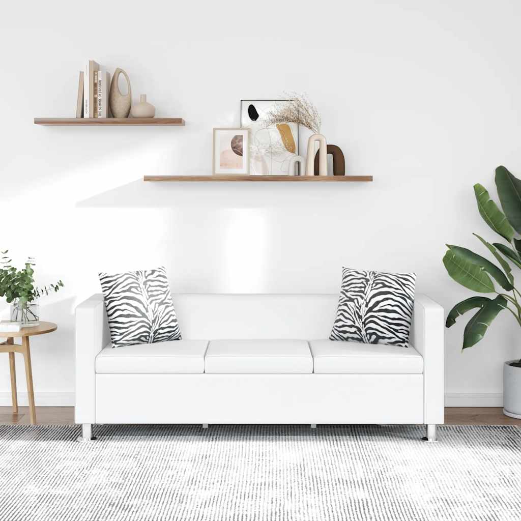 3-Sitzer Sofa Kunstleder Weiß